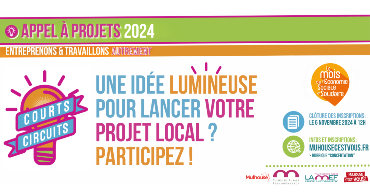 Lancement de Courts-Circuits 2024, un appel à projets pour encourager l’ESS sur le territoire de Mulhouse Alsace Agglomération